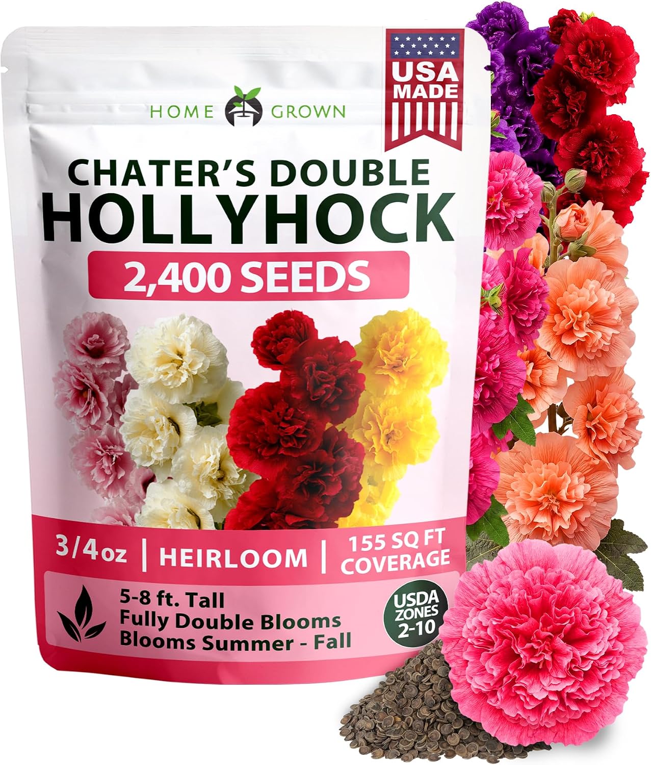 HOME GROWN Zinnia Dahlia Flower Seeds