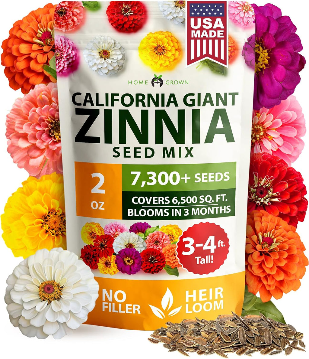 HOME GROWN Zinnia Dahlia Flower Seeds