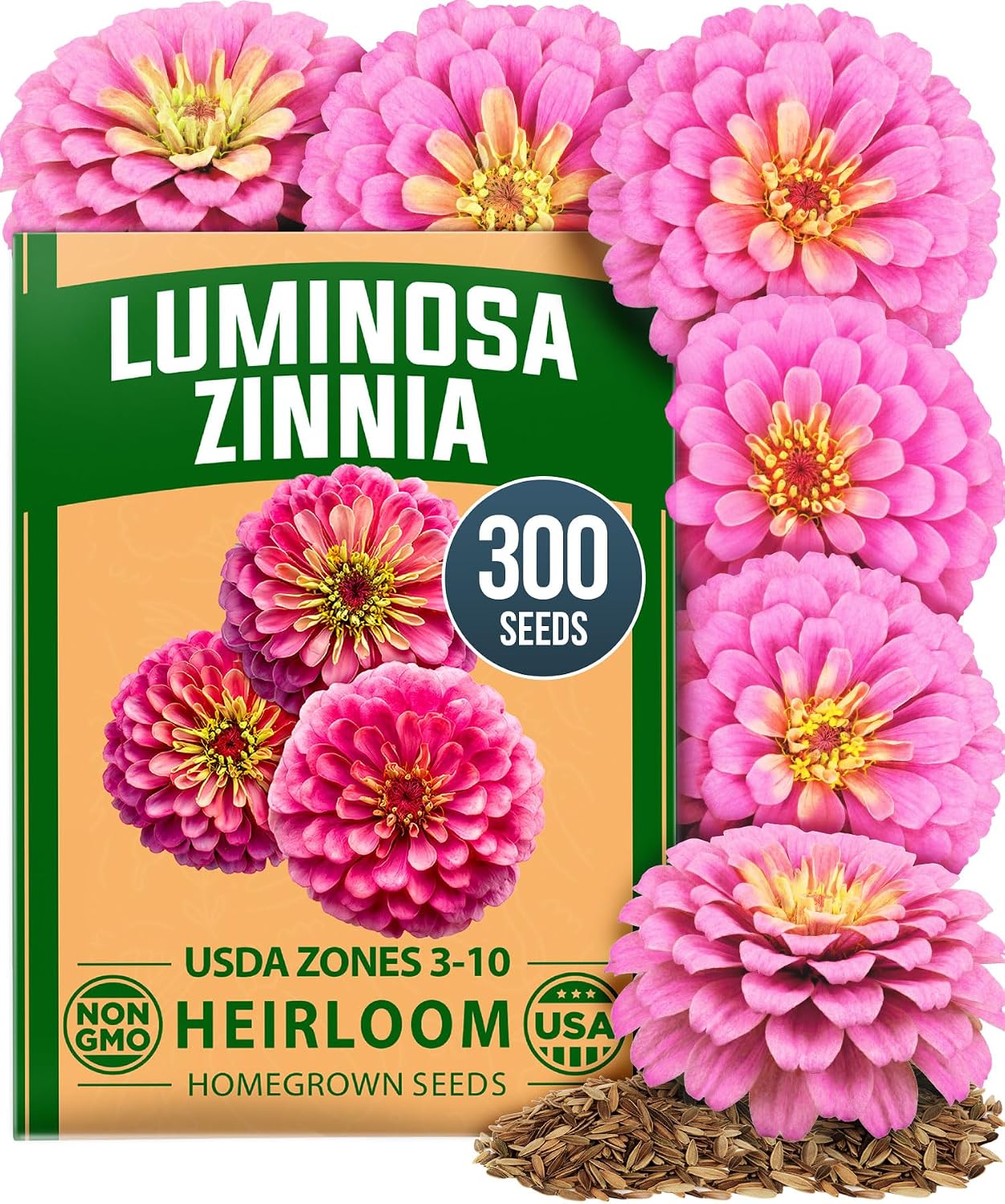 HOME GROWN Zinnia Dahlia Flower Seeds