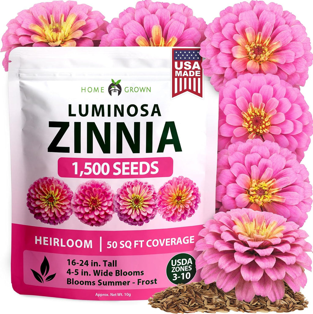 HOME GROWN Zinnia Dahlia Flower Seeds